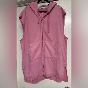 Free People Pink Sleeveless Hoodie